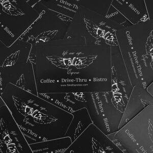 Talia's Espresso business cards