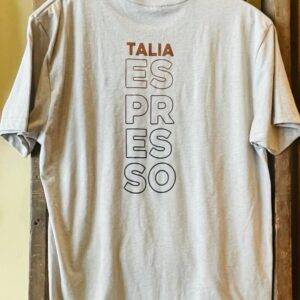 Talia Espresso t-shirt display